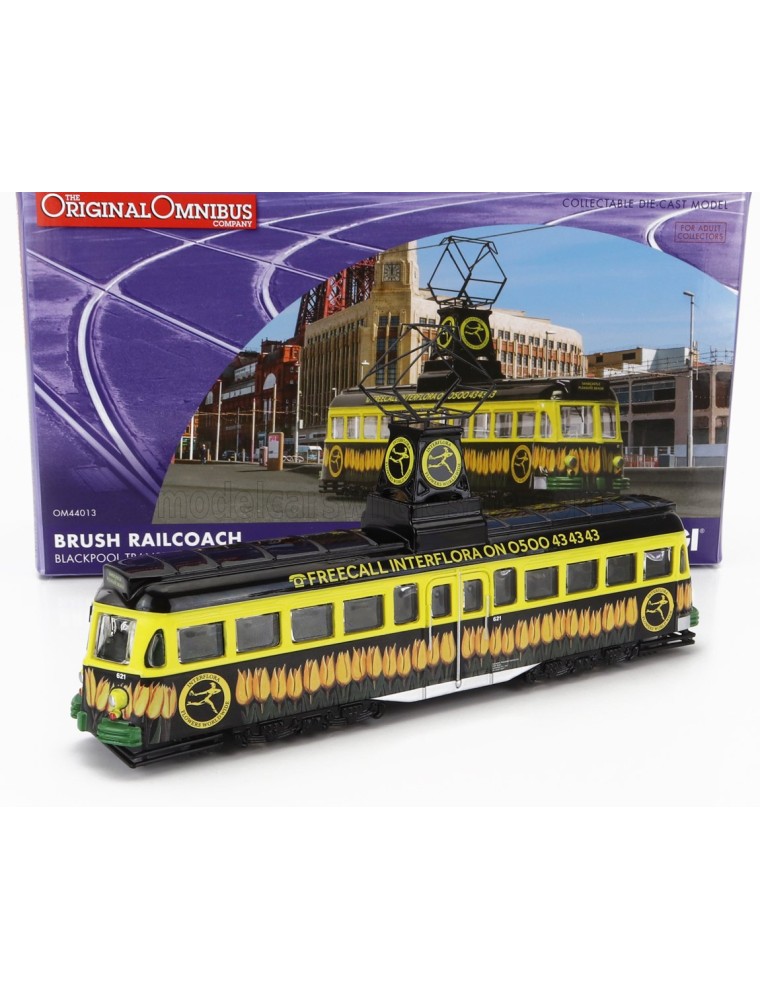 TRAM - BRUSH RAILCOACH BLACKPOOL TRANSPORT INTERFLORA 1970 - YELLOW BLACK