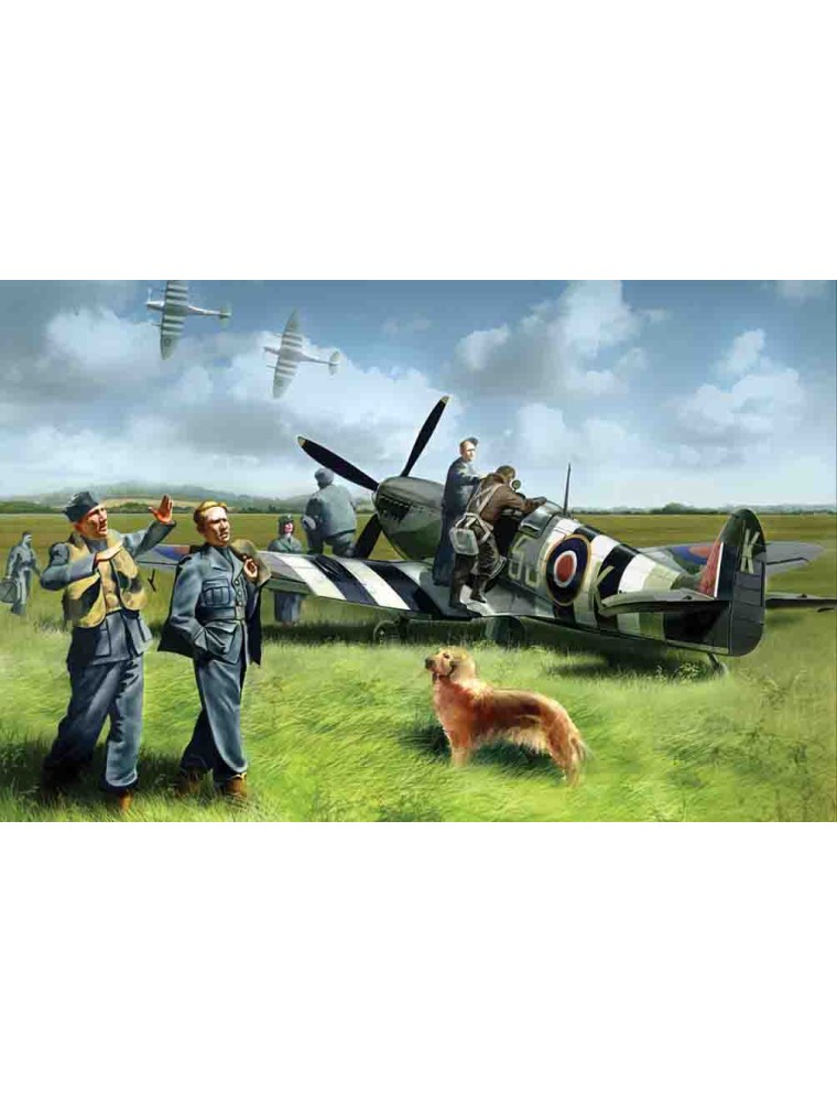 ICM - 1/48 Spitfire Mk.IX with RAF Pilots and Ground Personnel