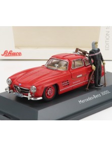 MERCEDES BENZ - 300SL COUPE GULLWING (W198) 1954 - CON SCI - WITH FIGURE AND SKI - RED