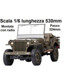 RockHobby - Willys MB Jeep 1941 scala 1/6 montata con radio passo 324mm lunga 530mm