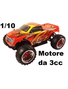 RK Radio Kontrol - Monster Truck 4wd 1/10 a scoppio 3cc montata con radiocomando