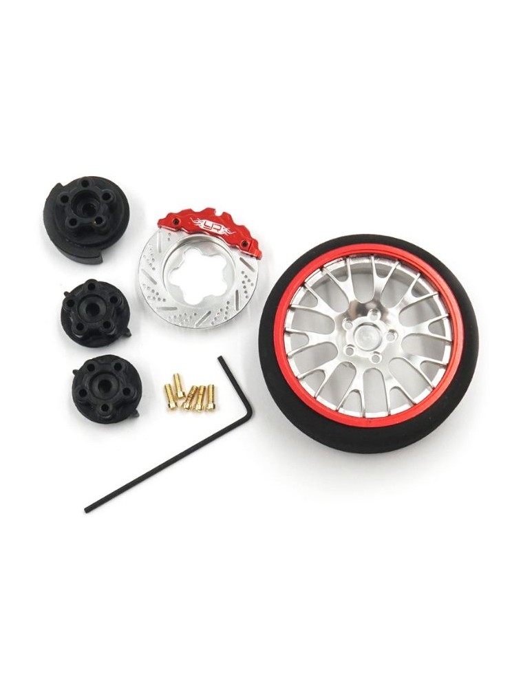 Yeah Racing - Volantino rosso tipo A in alluminio per radio Futaba KO Sanwa FLySky NB4