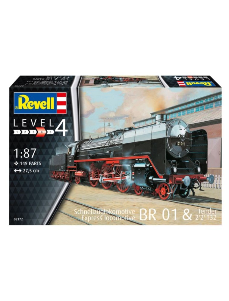 Revell - Locomotiva BR01 & Tender 2'2' T32 1/87 kit in plastica