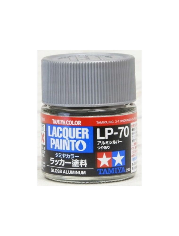 Tamiya - LP-70 Gloss Aluminum 1pz bottiglietta colore a smalto LP70