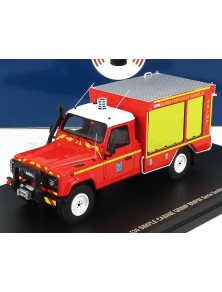 LAND ROVER - DEFENDER 130 PICK-UP CLOSED GRIMP BMBP SAPEURS POMPIERS 1986 - RED WHITE YELLOW