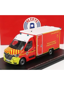 RENAULT - MASTER VAN VSAV SDIS 25 VEHICULE DE SECOURS ET D'ASSISTANCE AUX VICTIMES SAPEURS POMPIER 2019 - RED WHITE YELLOW