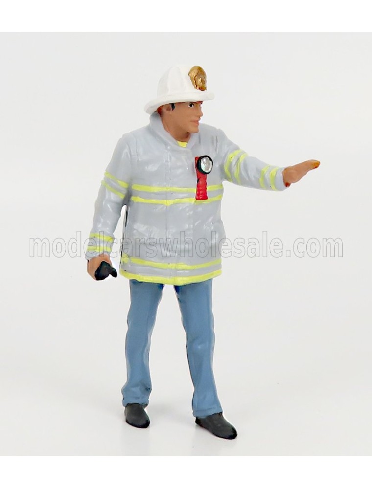 FIGURES - FIREFIGHTERS - FIRE CAPTAIN - GREY BLUE