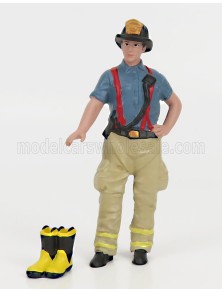 FIGURES - FIREFIGHTERS - GETTING READY - BLUE BEIGE