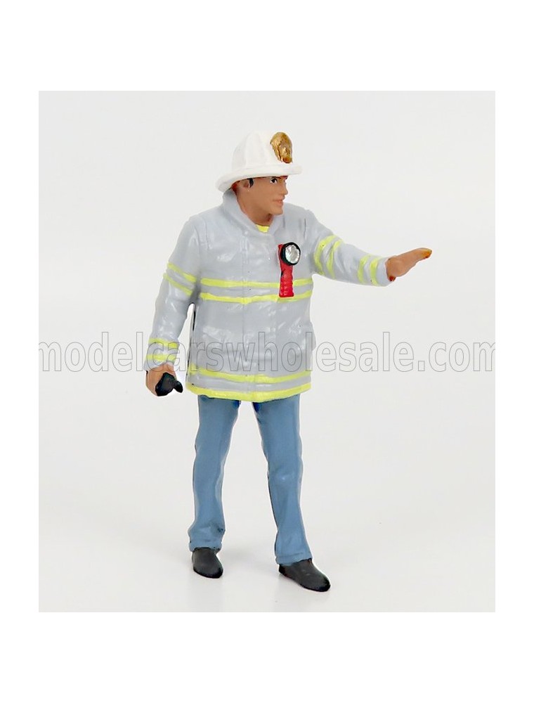 FIGURES - FIREFIGHTERS - FIRE CAPTAIN - GREY BLUE