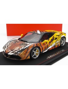 FERRARI - 458 GTB IPE TIGER 2021 - CON VETRINA - WITH SHOWCASE - YELLOW ORANGE BLACK