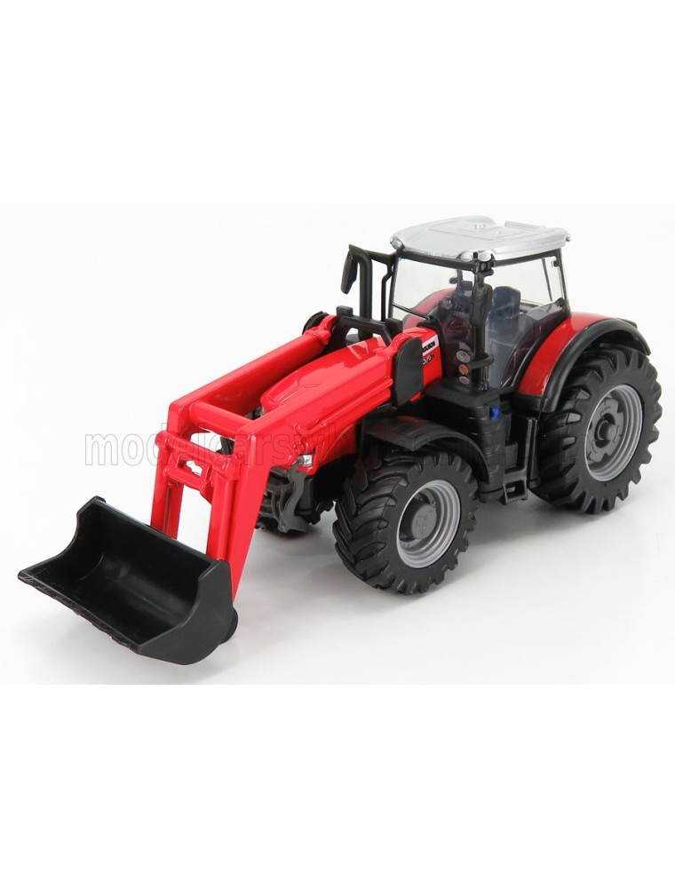 MASSEY FERGUSON - 8740S TRACTOR WITH FRONT LOADER SCRAPER - RED