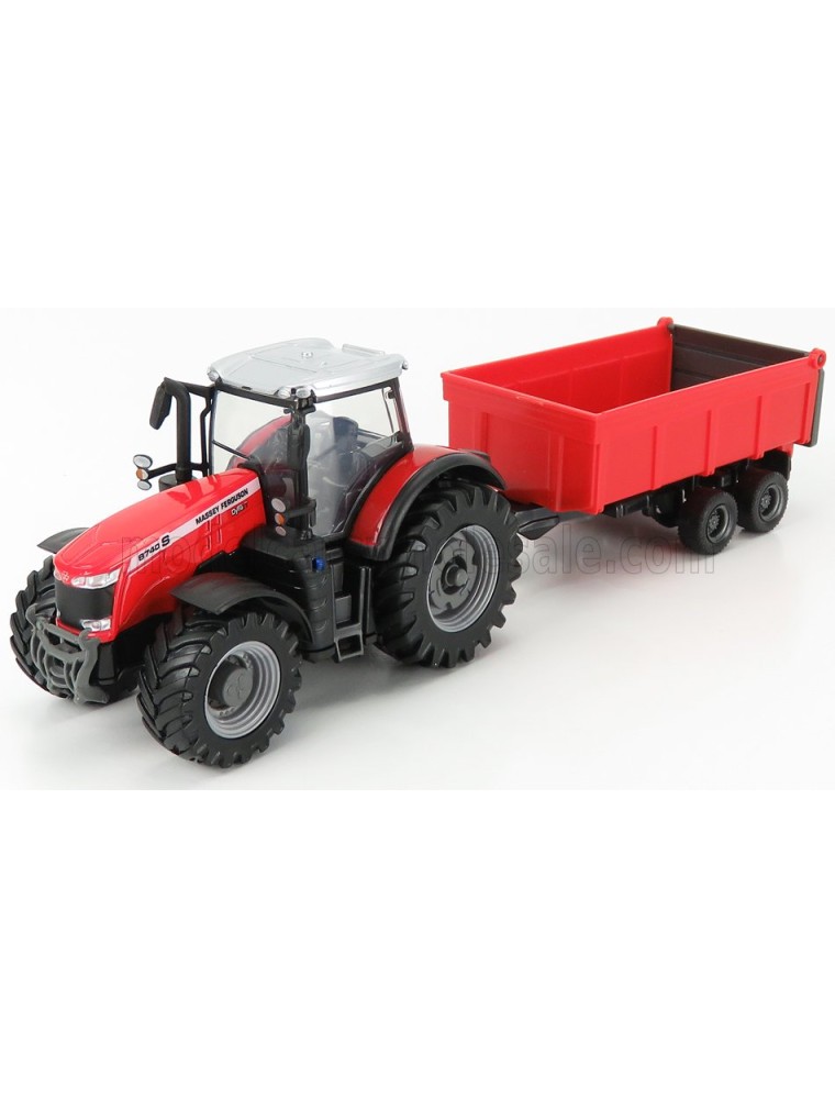 MASSEY FERGUSON - 8740S TRACTOR WITH TIPPING TRAILER - RED