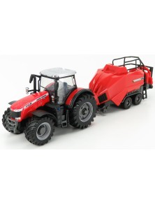 MASSEY FERGUSON - 8740S TRACTOR WITH BALER LIFTER - RED