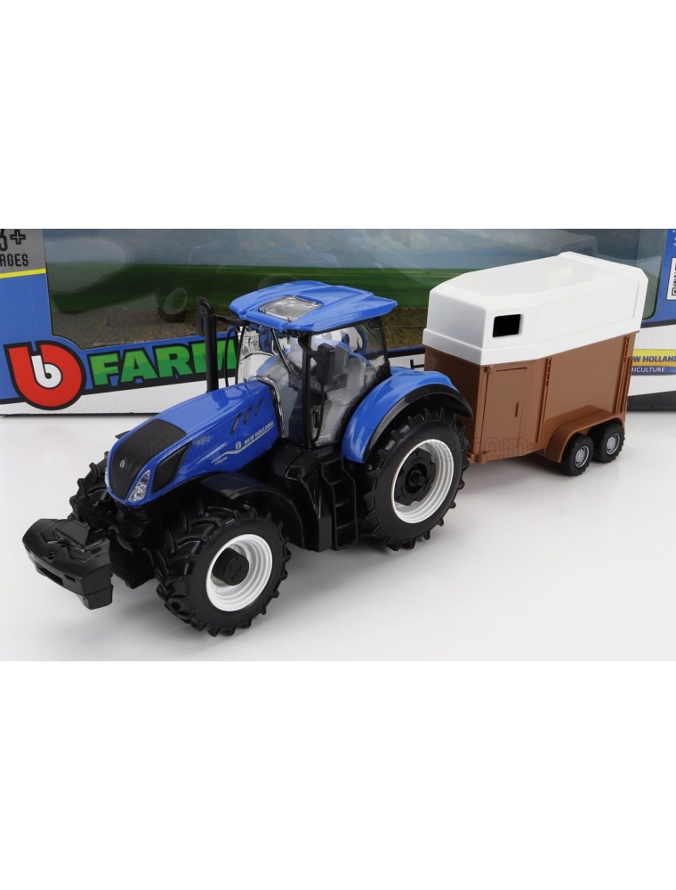 NEW HOLLAND - T7.315 TRACTOR WITH LIVESTOCK TRAILER 2018 - BLUE