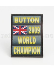 ACCESSORIES - F1  WORLD CHAMPION PLATE PIT BOARD - BRAWN GP MERCEDES BGP001 N 22 SEASON 2009 JENSON BUTTON - GREY BLACK YELLOW