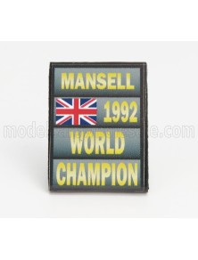 ACCESSORIES - F1  WORLD CHAMPION PLATE PIT BOARD - WILLIAMS FW14B RENAULT N 5 SEASON 1992 NIGEL MANSELL - GREY BLACK YELLOW