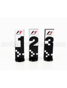 ACCESSORIES - F1  WORLD CHAMPION PLATE PIT BOARD - 1st - 2nd - 3rd PLACE - GREY BLACK YELLOW