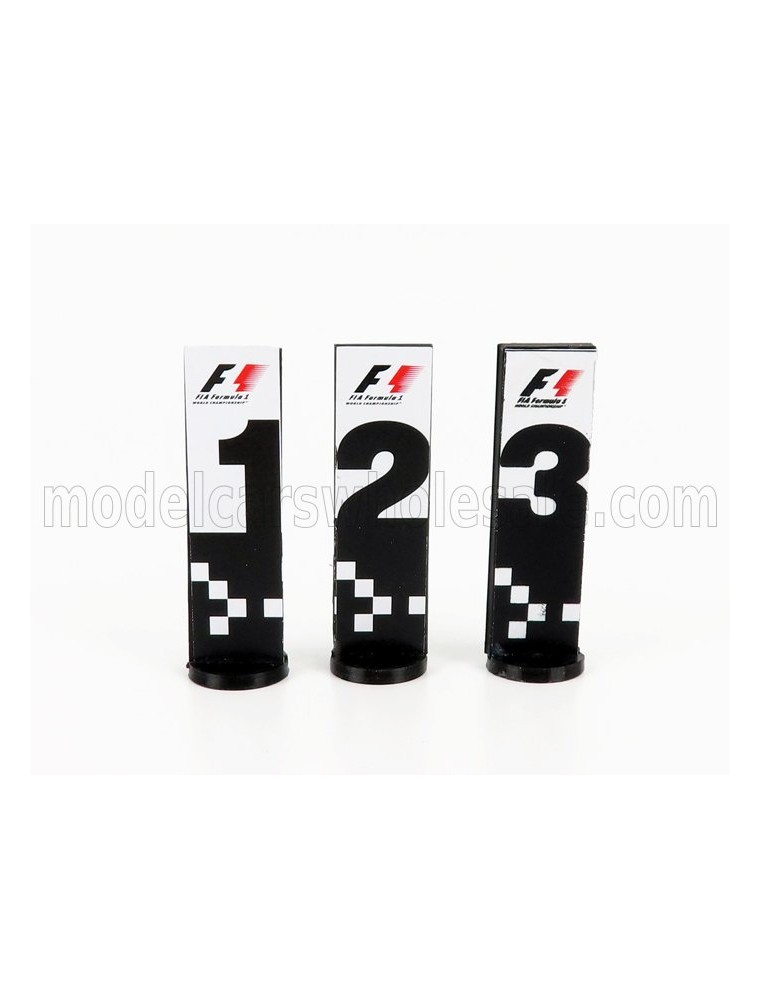 ACCESSORIES - F1  WORLD CHAMPION PLATE PIT BOARD - 1st - 2nd - 3rd PLACE - GREY BLACK YELLOW