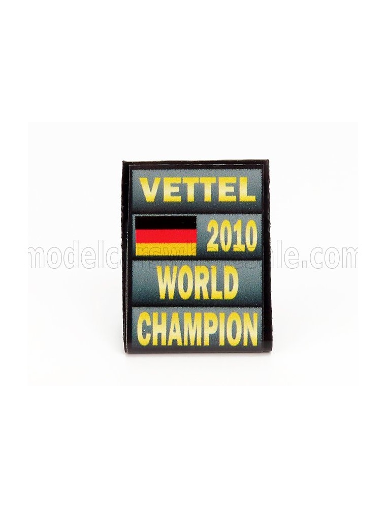 ACCESSORIES - F1  WORLD CHAMPION PLATE PIT BOARD - RED BULL RB5 RED BULL N 5 SEASON 2010 SEBASTIAN VETTEL - GREY BLACK YELLOW