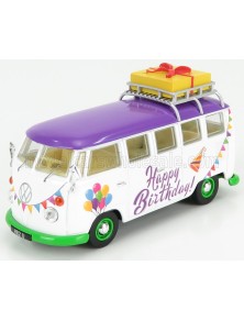 VOLKSWAGEN - T1 MINIBUS HAPPY BIRTHDAY 1961 - WHITE PURPLE