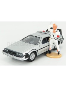 DE LOREAN - TIME MACHINE WITH FIGURE - BACK TO THE FUTURE 1 - RITORNO AL FUTURO 1 - SILVER