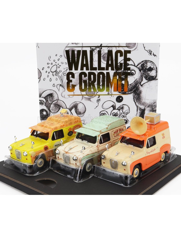 AUSTIN - SET 3X DELIVERY VAN - WALLACE & GROMIT - AARDMAN - VARIOUS