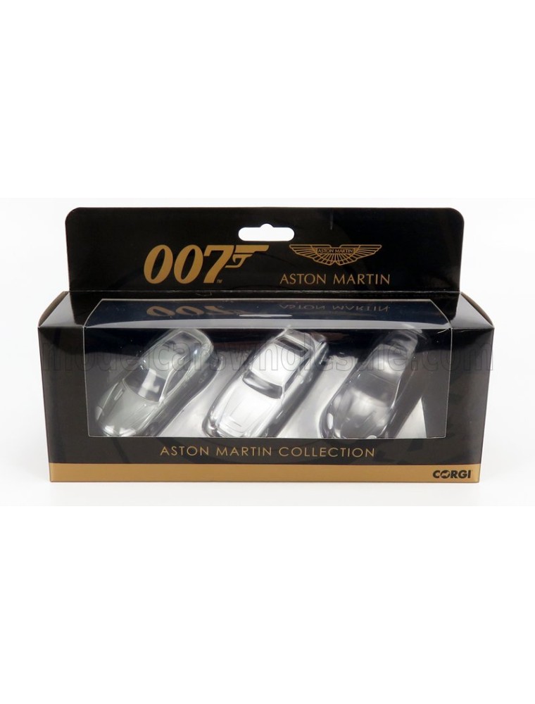 ASTON MARTIN - SET 3X 007 JAMES BOND - DB5 1965 GOLDFINGER - V12 VANQUISH DIE ANOTHER DAY LA MORTE PUO' ATTENDERE - DBS 2008 CAS