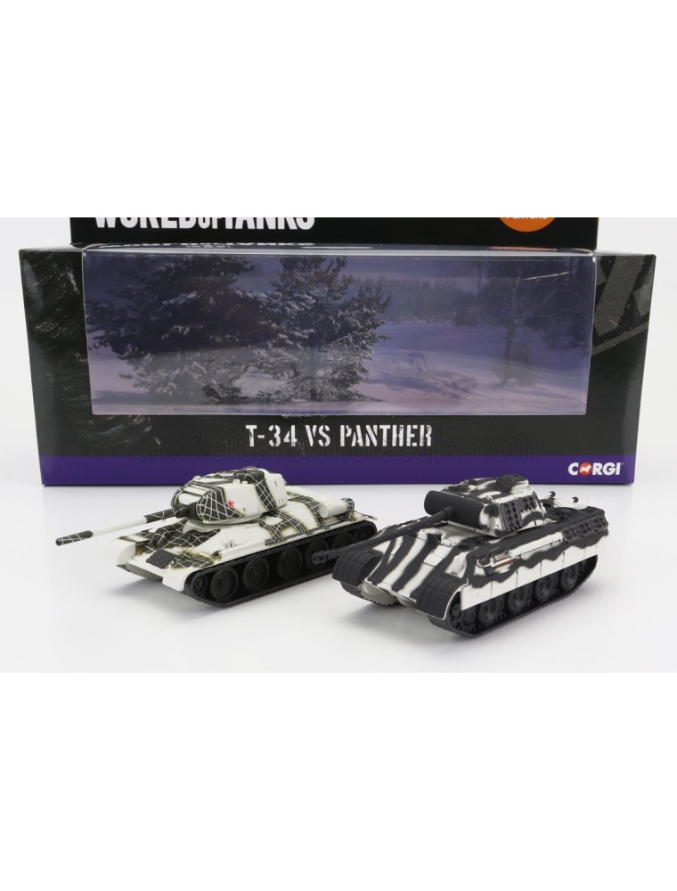 TANK - SET 2X T-34 + PANTHER 1945 - MILITARY CAMOUFLAGE