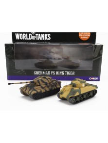 TANK - SET 2X SHERMAN + KING TIGER 1945 - MILITARY CAMOUFLAGE