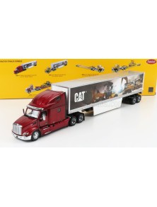 PETERBILT - 579 TRUCK WITH CAT MURAL TRAILER 2011 - RED MET SILVER