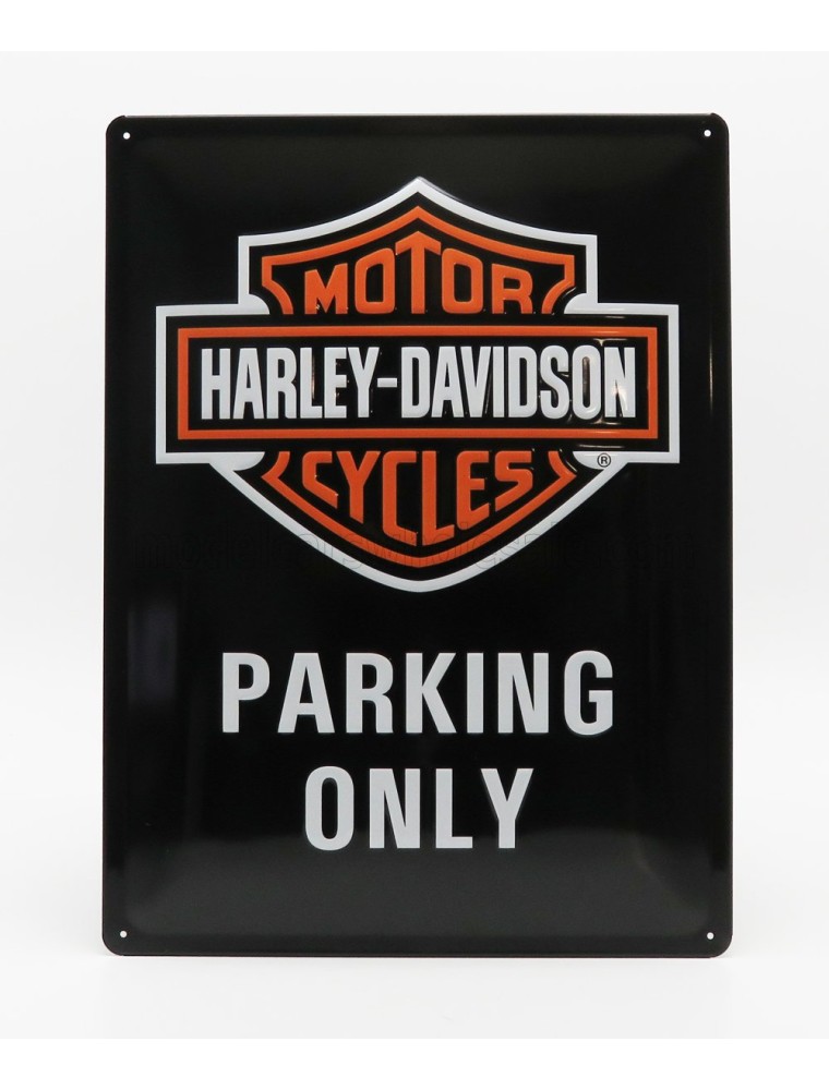 ACCESSORIES - 3D METAL PLATE - HARLEY DAVIDSON - BLACK ORANGE