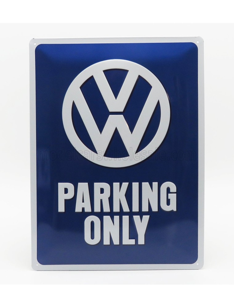 ACCESSORIES - 3D METAL PLATE - VOLKSWAGEN PARKING ONLY - BLUE WHITE