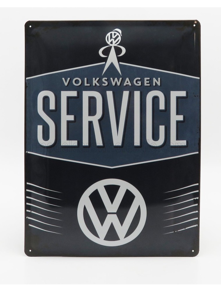 ACCESSORIES - 3D METAL PLATE - VOLKSWAGEN SERVICE - 2 TONE BLUE