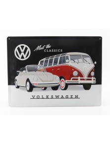 ACCESSORIES - 3D METAL PLATE - VOLKSWAGEN CLASSIC - BLACK WHITE RED