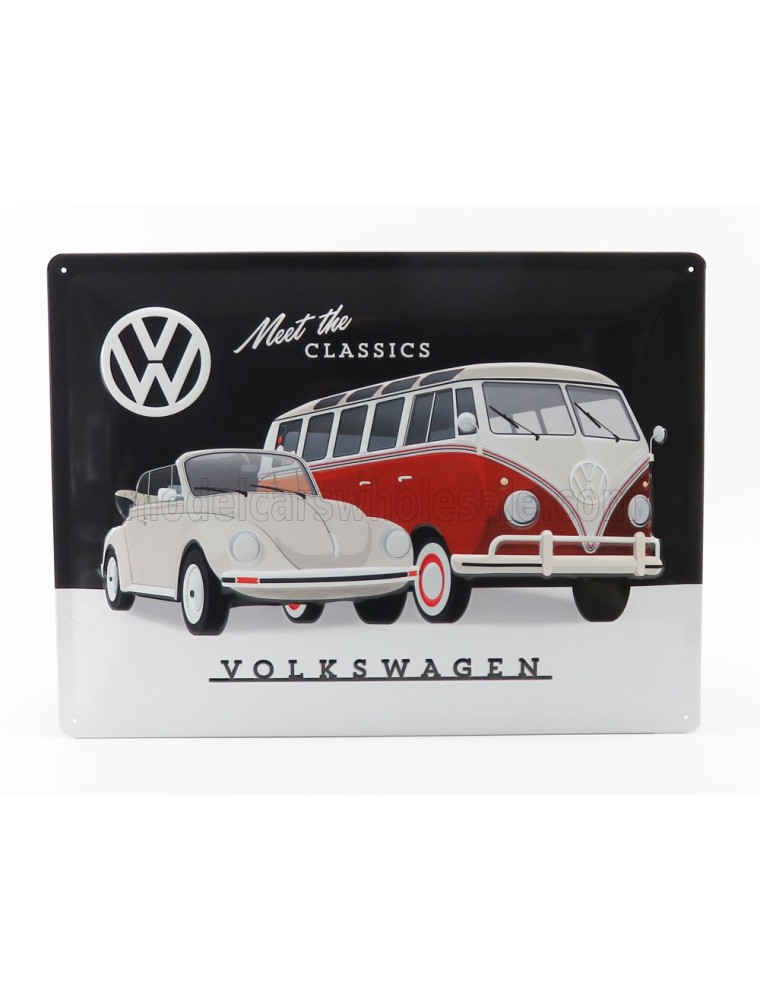 ACCESSORIES - 3D METAL PLATE - VOLKSWAGEN CLASSIC - BLACK WHITE RED