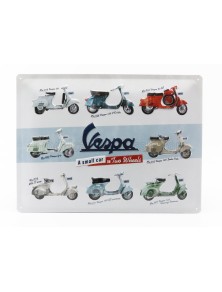 ACCESSORIES - 3D METAL PLATE - PIAGGIO VESPA COLLAGE - WHITE RED BLUE