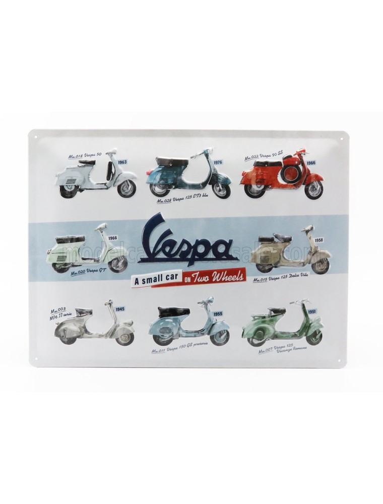 ACCESSORIES - 3D METAL PLATE - PIAGGIO VESPA COLLAGE - WHITE RED BLUE