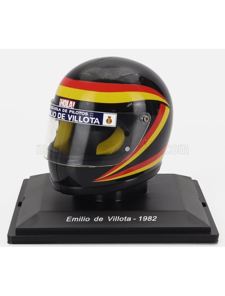 HELMET - F1  CASCO - MARCH 821 N 19 SEASON 1982 EMILIO DE VILLOTA - BLACK YELLOW