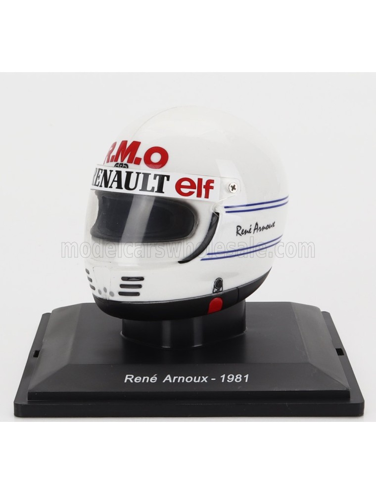 HELMET - F1  CASCO - RENAULT RE20B N 16 SEASON 1981 RENE ARNOUX - WHITE