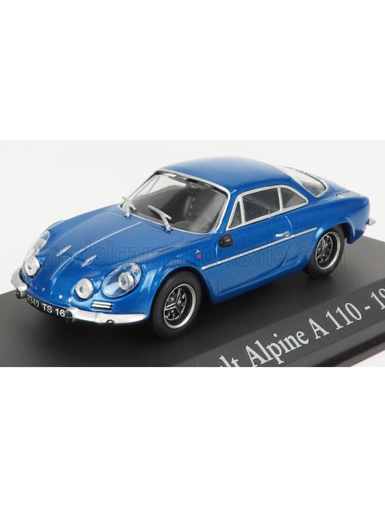 RENAULT - ALPINE A110 1969 - BLACK WHEELS - CON VETRINA - WITH SHOWCASE - BLUE MET