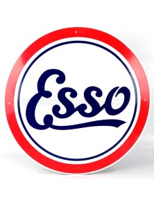 ACCESSORIES - METAL ROUND PLATE - ESSO - WHITE BLUE RED