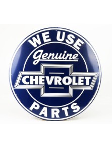 ACCESSORIES - METAL ROUND PLATE - CHEVROLET GENUINE PARTS - BLUE WHITE