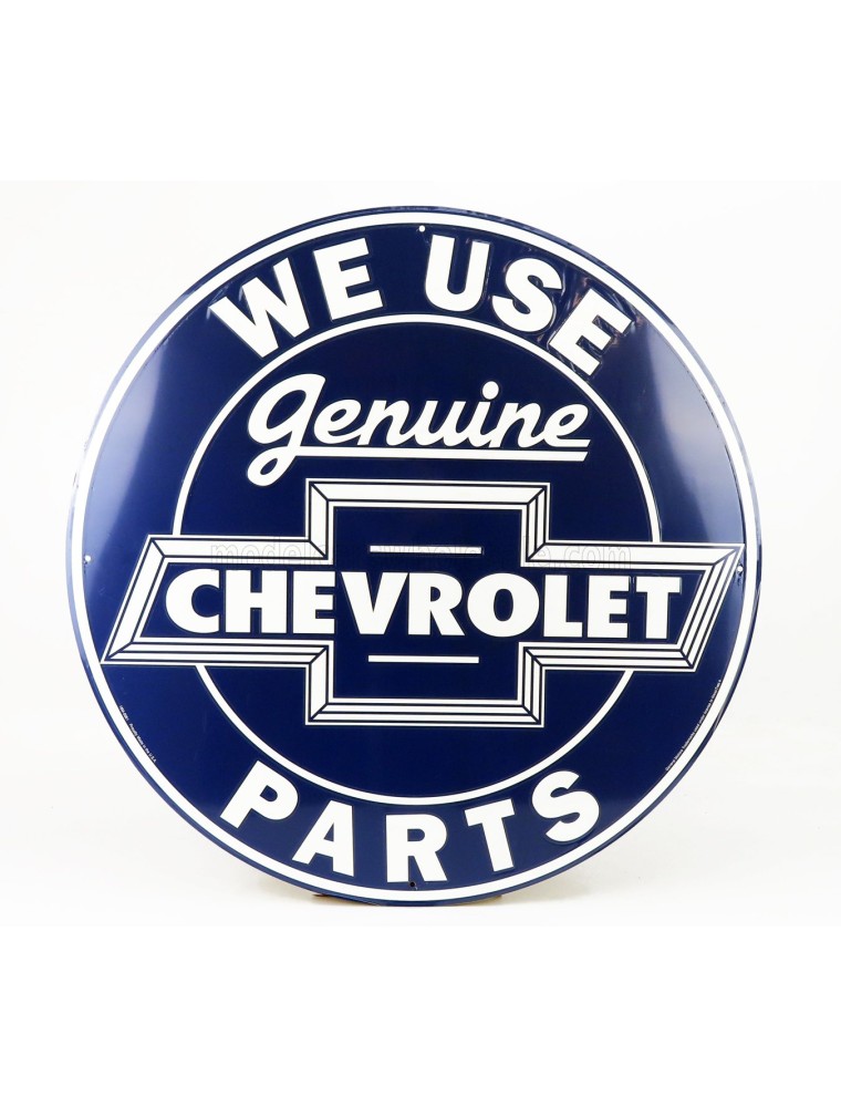 ACCESSORIES - METAL ROUND PLATE - CHEVROLET GENUINE PARTS - BLUE WHITE