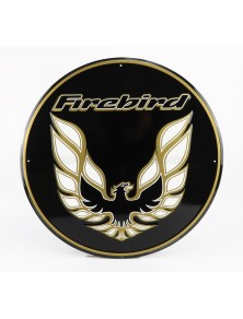 ACCESSORIES - METAL ROUND PLATE - FIREBIRD GM - BLACK GOLD WHITE