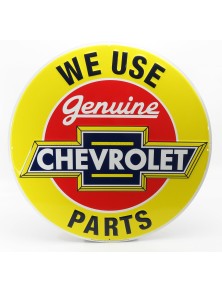 ACCESSORIES - METAL ROUND PLATE - CHEVROLET GENUINE PARTS - YELLOW RED BLUE