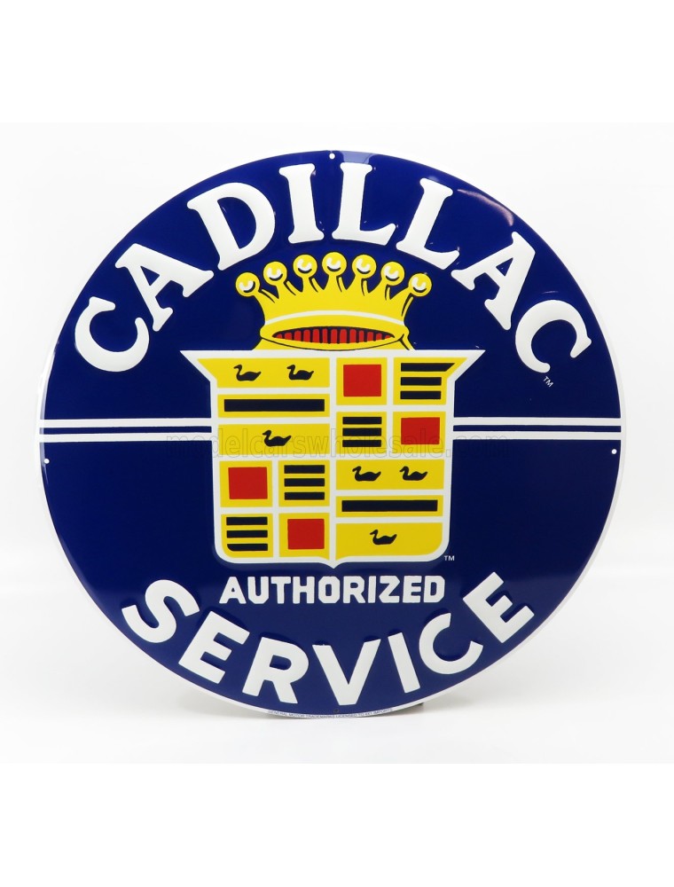 ACCESSORIES - METAL ROUND PLATE - CADILLAC SERVICE - BLUE