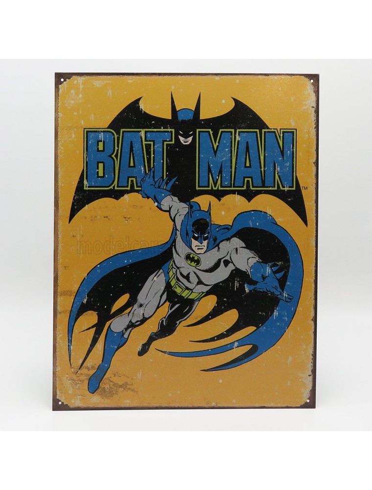 ACCESSORIES - METAL PLATE - BATMAN RETRO - YELLOW BLUE BLACK