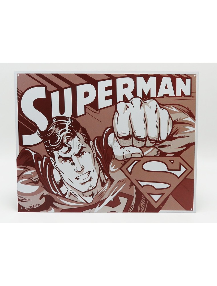 ACCESSORIES - METAL PLATE - SUPERMAN - RED WHITE