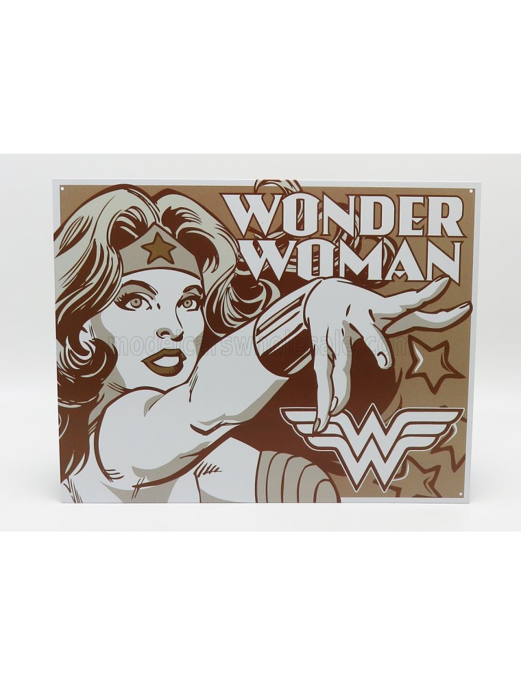 ACCESSORIES - METAL PLATE - WONDER WOMAN - BROWN WHITE