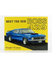 ACCESSORIES - METAL PLATE - FORD MUSTANG BOSS 429 - YELLOW BLUE